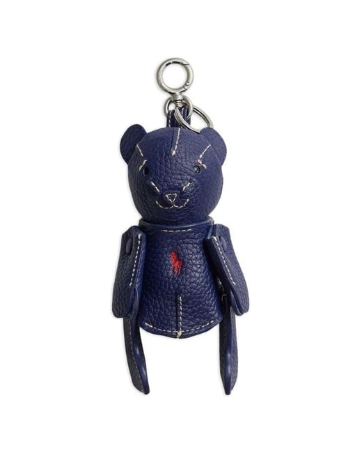 Polo Ralph Lauren Blue Polo Bear Leather Bag Charm