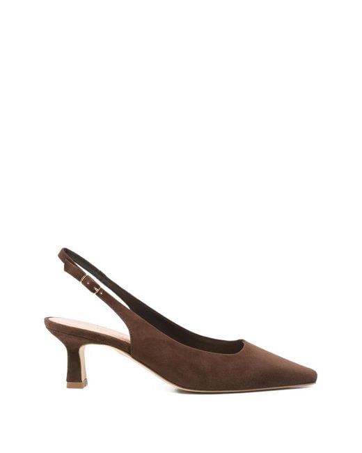 Julie Dee Brown Slingback Heeled Pumps