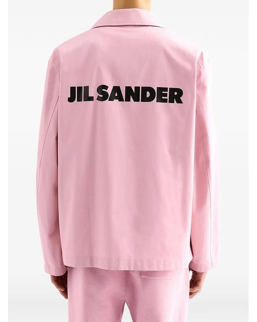 Jil Sander Pink Button Logo Shirt Jacket for men
