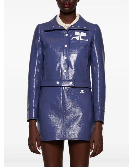 Courreges Blue Reedition Vinyl Jacket