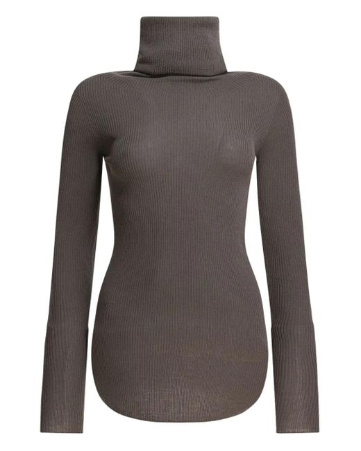 Rick Owens Black Ribbed-Knit Turtleneck Sweater