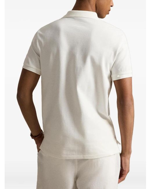 Polo Ralph Lauren White Big Pony Embroidered Polo Shirt for men