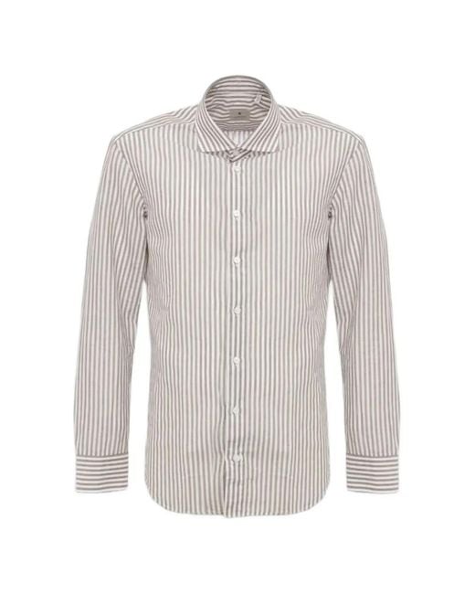 BASTONCINO White Striped Long-Sleeve Shirt for men