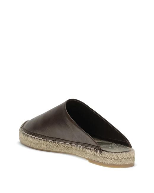 Brunello Cucinelli Brown Leather Jute Espadrilles