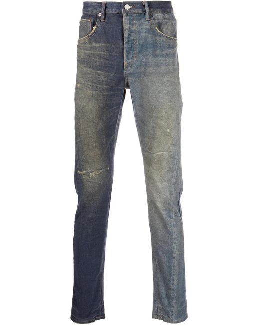 Purple Brand Tief Sitzende Slim-Fit-Jeans in Blue für Herren