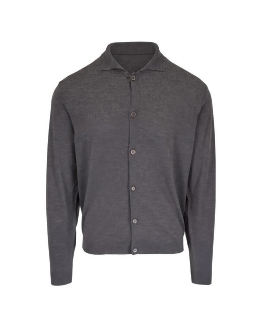 Peter Millar Gray Button-Up Collared Cardigan for men