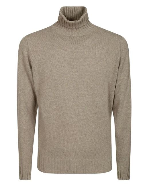 FILIPPO DE LAURENTIIS Gray Ribbed Turtleneck Sweater for men
