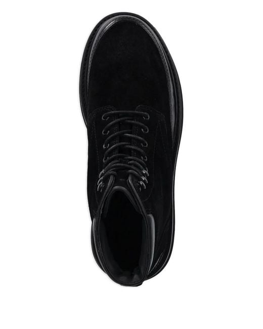 Gant Black Lace-Up Lug-Sole Boots for men