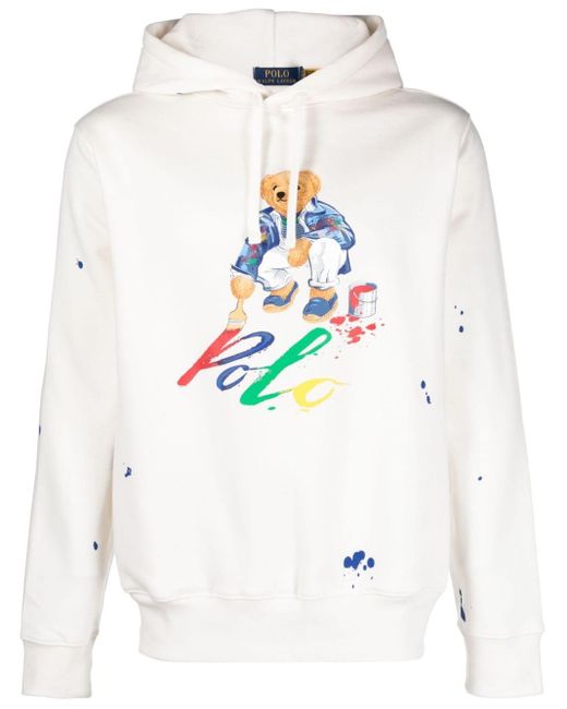Polo Ralph Lauren Hoodie mit Farbklecksen in White für Herren