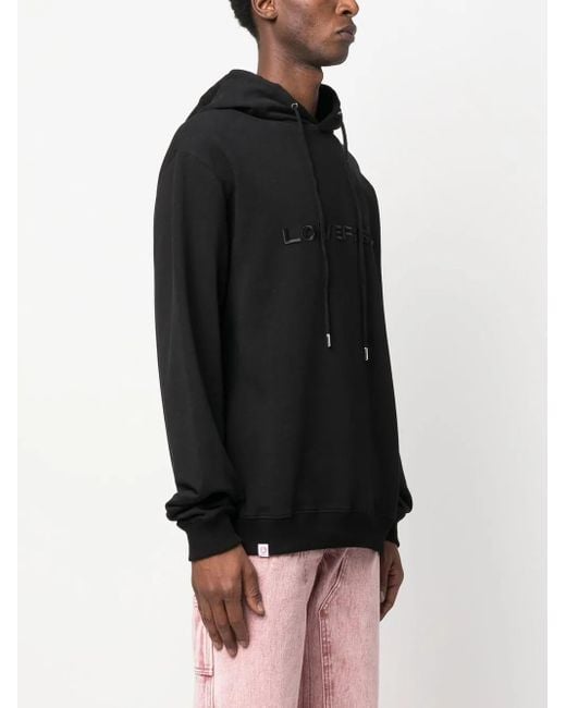 Charles Jeffrey Black Logo-Embroidered Hoodie