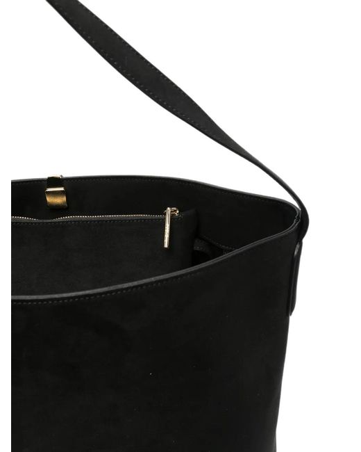 THEMOIRÈ Black Zoe Suede-Effect Shoulder Bag