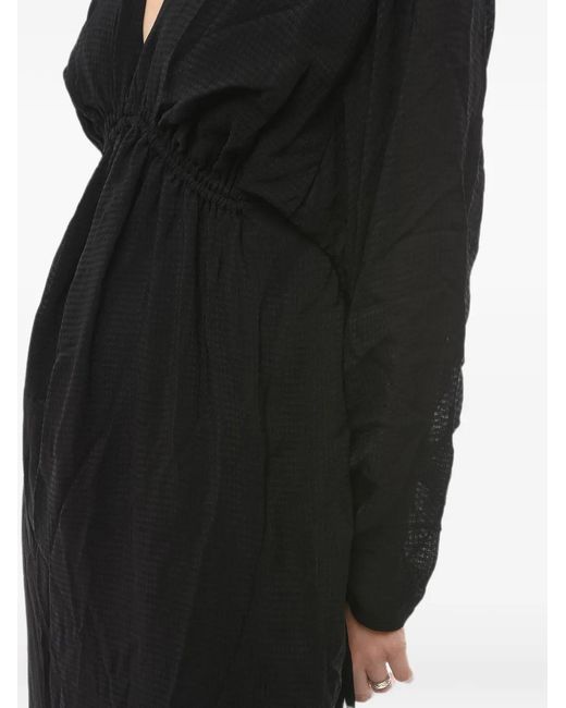 Herskind Black Ryan V-Neck Midi Dress