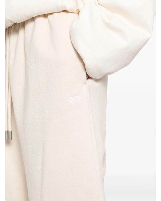 Off-White c/o Virgil Abloh Natural Diag-Stripe Cotton Track Shorts for men