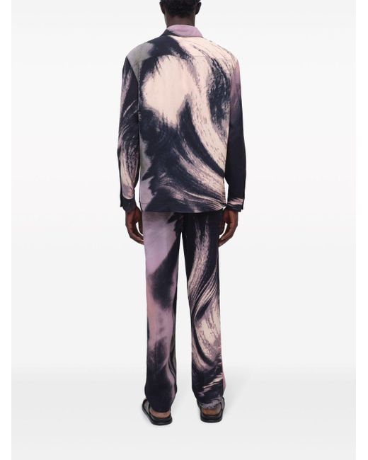 Jonathan Simkhai Blue Allister Abstract-print Trousers for men