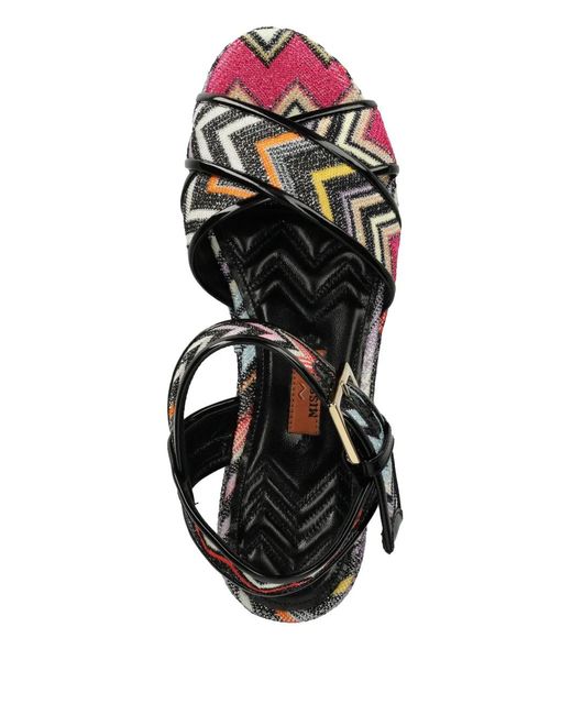 Missoni Black 85Mm Zigzag-Patterned Platform Sandals