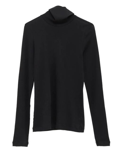 Jersey de mnaga larga con cuello alto Flore Flore de color Black