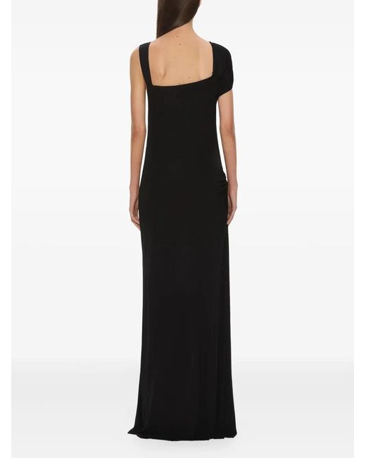 Christopher Esber Black Veer Spiral Draped Maxi Dress
