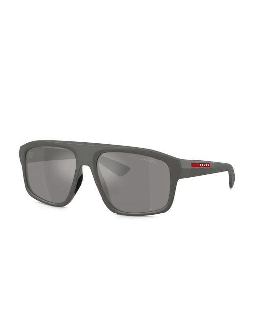 Prada Linea Rossa Gray Square-Frame Sunglasses for men