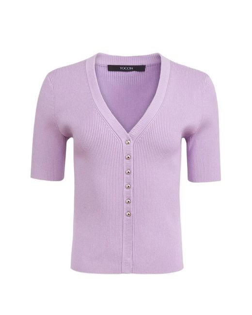 Toccin Purple Charity Buttoned-Front Top