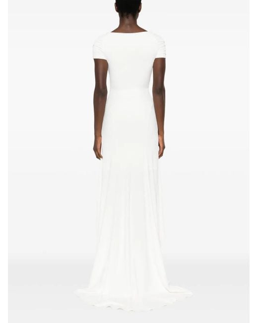 Patrizia Pepe White Cut Out-Detail Maxi Dress