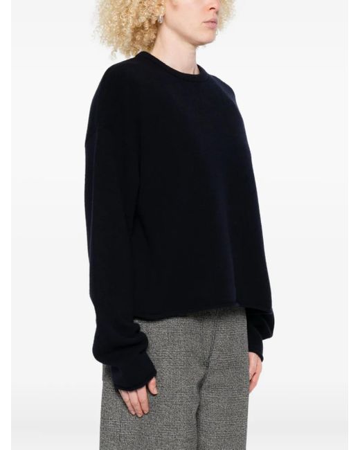 Extreme Cashmere Black Crew-Neck Cashmere-Blend Sweater