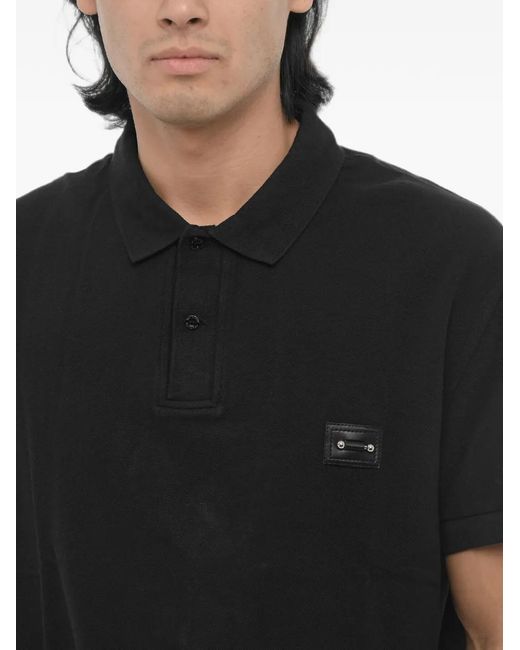 Neil Barrett Black Piercing-Detail Polo Shirt for men