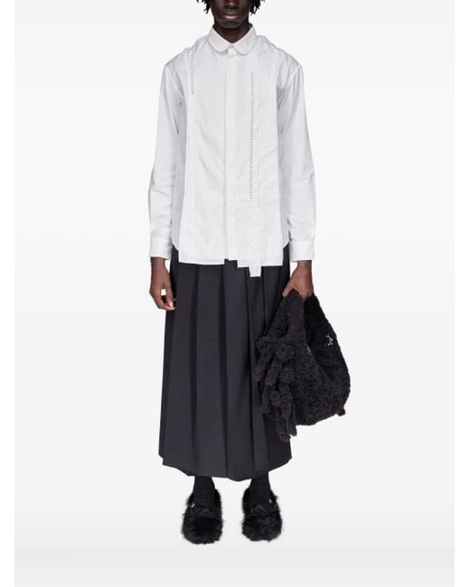 Chemise En Coton À Coutures Inversées Simone Rocha pour homme en coloris White