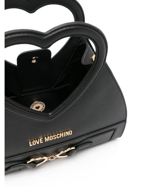Love Moschino Shopper Met Hart Handgrepen in het Black