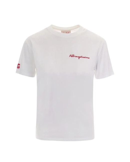 Mc2 Saint Barth White Emilie Embroidered Cotton T-Shirt