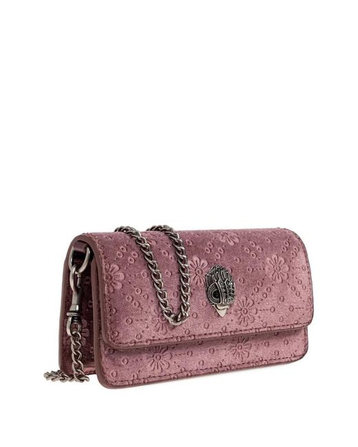 Kurt Geiger Purple Floral-Pattern Shoreditch Shoulder Bag