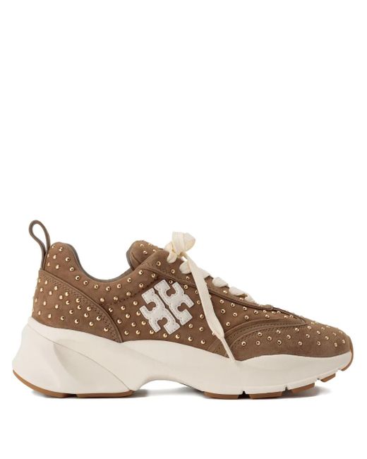 Baskets Good Luck En Daim Tory Burch en coloris Brown