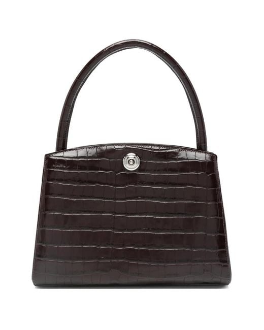 Liffner Black Pushlock Lady Tote Bag