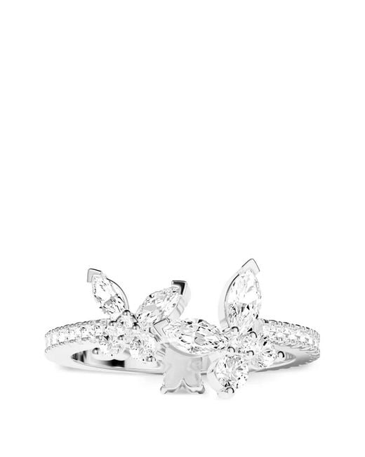 Apm Monaco White Double Butterfly Ring
