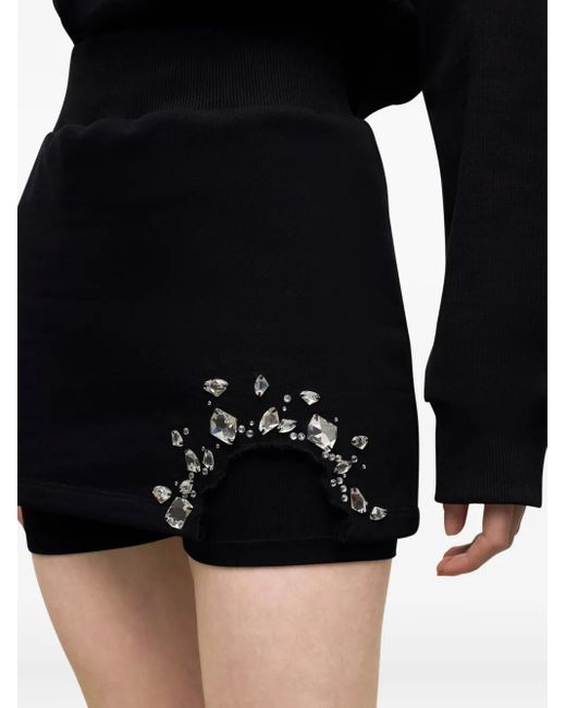 Area Black Crystal Cut-Out Mini Skort