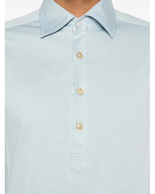 Polo Con Botones Kiton de hombre de color Blue