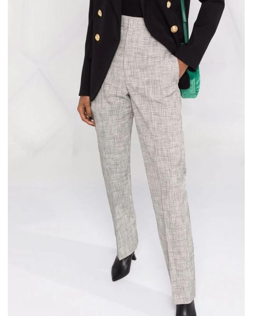 Isabel Marant Gray Lirokia High-Waisted Tailored Trousers