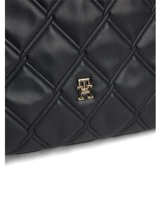 Tommy Hilfiger Black Quilted Tote Bag