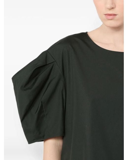 Max Mara Black Sabrina Puff-Sleeve T-Shirt