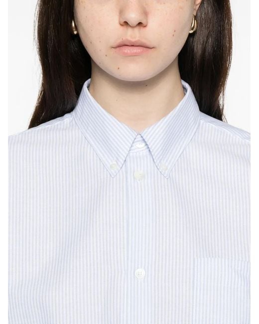 A.P.C. White A. P.C. Mini Striped Front Pocket Shirt