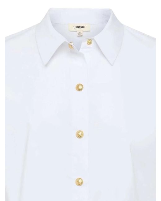 L'Agence White Cosette Crop Shirt