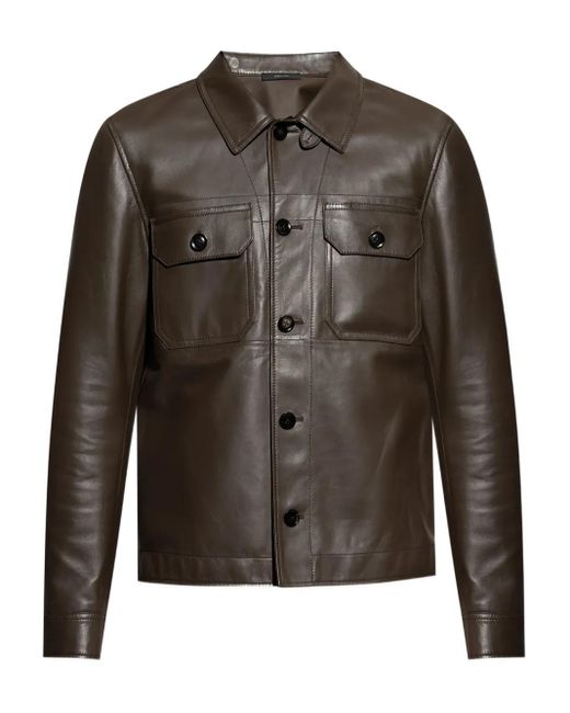 メンズ Tom Ford Flap-pocket Leather Jacket Black
