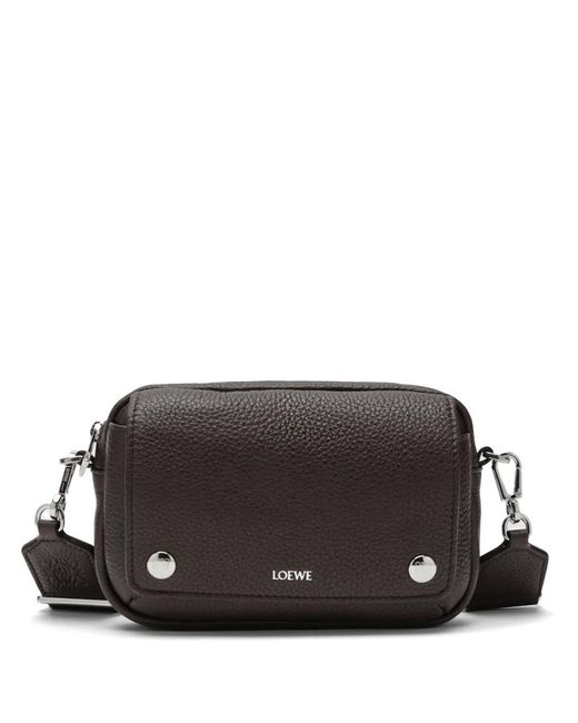 Loewe Black Small Pebble Logo-Print Grained Shoulder Bag for men
