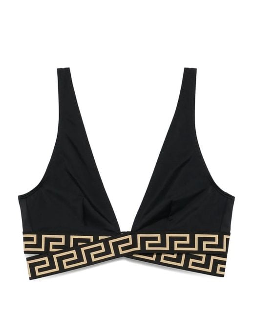 Versace Bikinitop Met Greca Detail in het Black