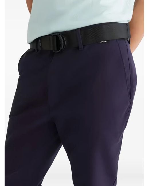 Calvin Klein Blue Belted Trousers for men