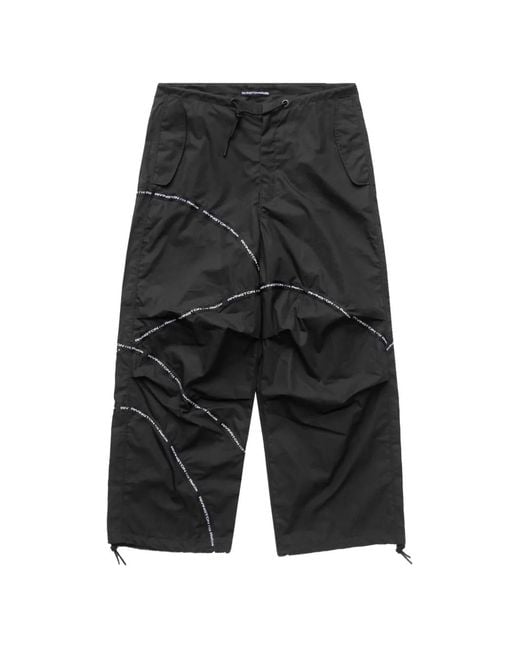 RRR123 Gray Paraclete Logo-Tape Trousers for men