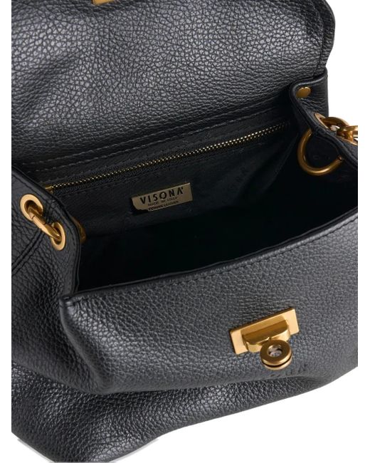 VISONA Black Handtasche mit Drehverschluss