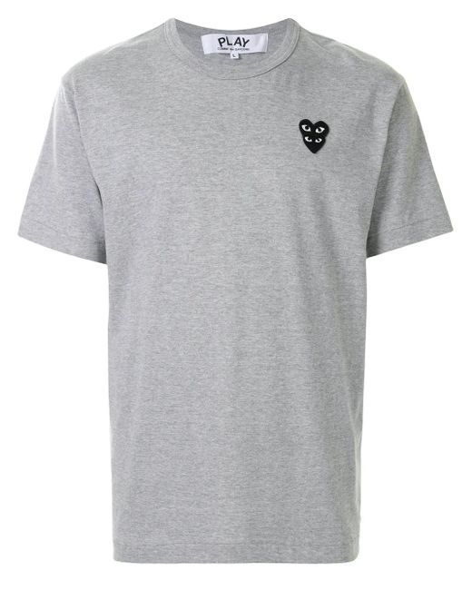 COMME DES GARÇONS PLAY Gray Logo Patch T-Shirt for men