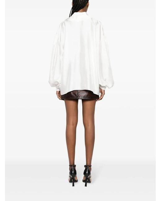 MANURI White Tommy Silk Blouse
