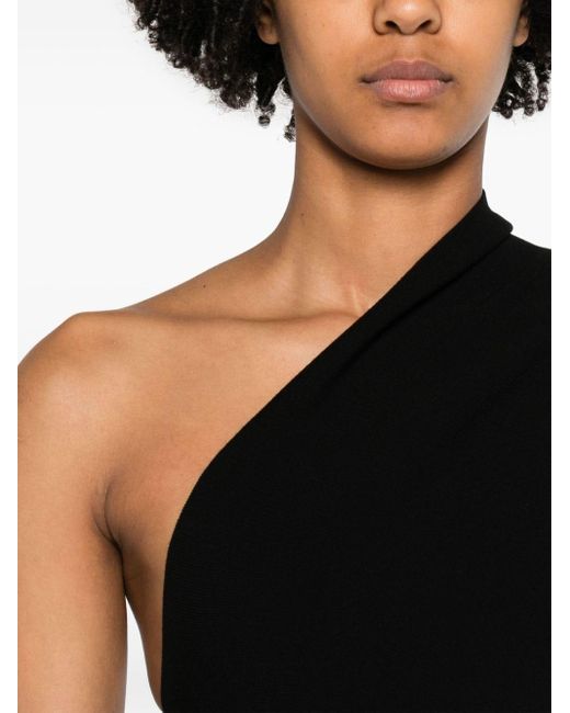 Rick Owens Black One-shoulder Asymmetric Dress
