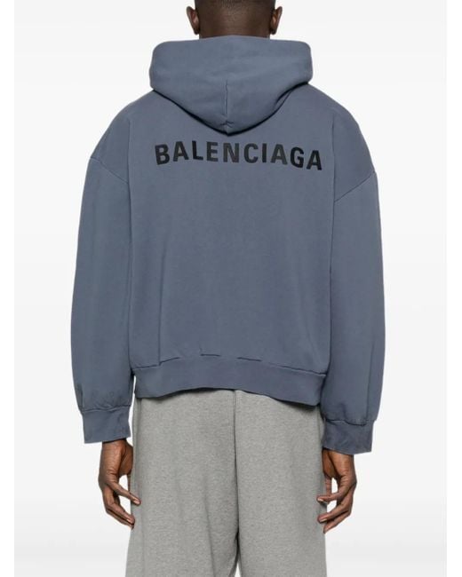 Balenciaga Hoodie Met Logoprint En Rits in het Blue voor heren